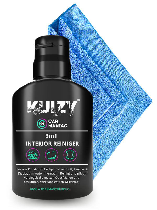 3in1 Interior Reiniger+ Mikrofasertuch Blau Ultraschallgeschnitten